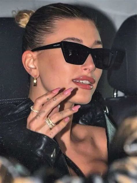 ysl sunglasses hailey bieber|hailey bieber ray ban sunglasses.